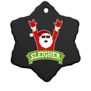 SLEIGHER - Funny Heavy Metal Music Santa - Christmas Ceramic Star Ornament