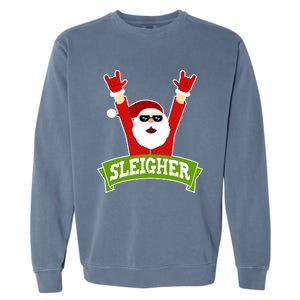 SLEIGHER - Funny Heavy Metal Music Santa - Christmas Garment-Dyed Sweatshirt