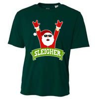 SLEIGHER - Funny Heavy Metal Music Santa - Christmas Cooling Performance Crew T-Shirt