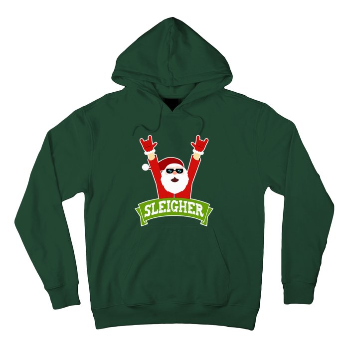 SLEIGHER - Funny Heavy Metal Music Santa - Christmas Hoodie