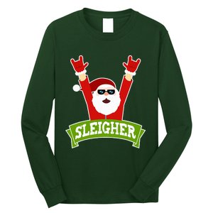 SLEIGHER - Funny Heavy Metal Music Santa - Christmas Long Sleeve Shirt