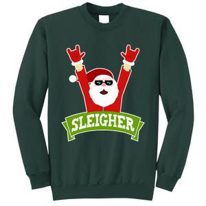 SLEIGHER - Funny Heavy Metal Music Santa - Christmas Sweatshirt