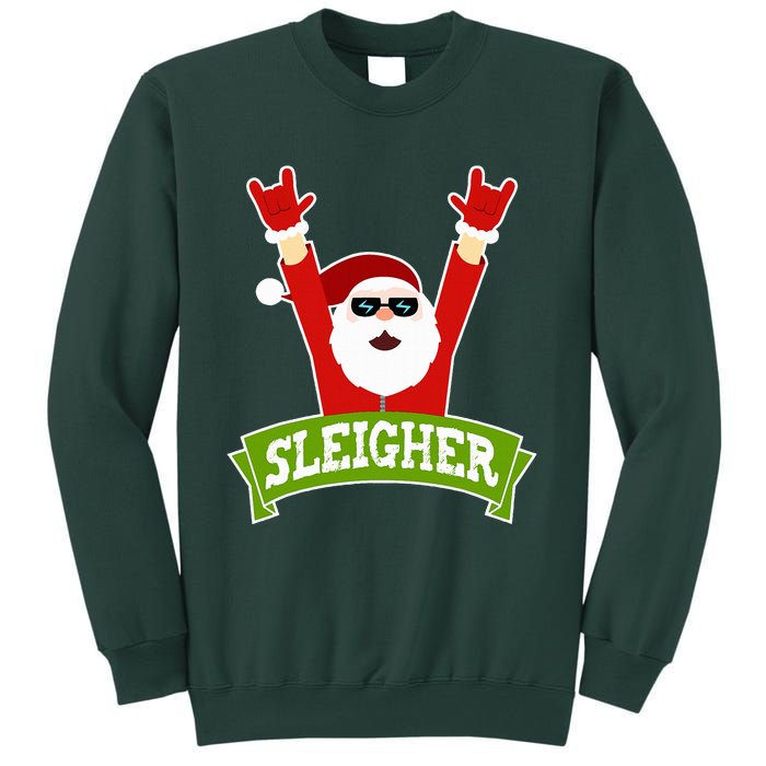 SLEIGHER - Funny Heavy Metal Music Santa - Christmas Sweatshirt