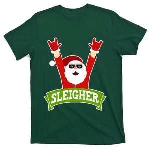 SLEIGHER - Funny Heavy Metal Music Santa - Christmas T-Shirt