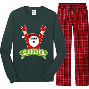 SLEIGHER - Funny Heavy Metal Music Santa - Christmas Long Sleeve Pajama Set