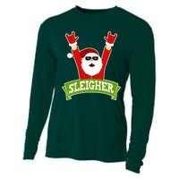 SLEIGHER - Funny Heavy Metal Music Santa - Christmas Cooling Performance Long Sleeve Crew