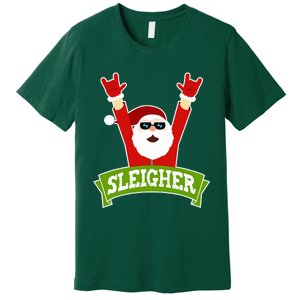 SLEIGHER - Funny Heavy Metal Music Santa - Christmas Premium T-Shirt