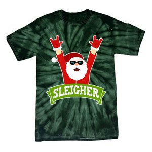 SLEIGHER - Funny Heavy Metal Music Santa - Christmas Tie-Dye T-Shirt