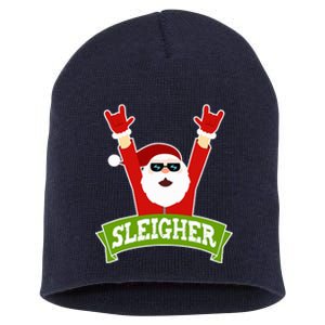 SLEIGHER - Funny Heavy Metal Music Santa - Christmas Short Acrylic Beanie