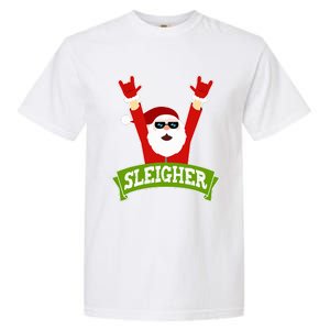 SLEIGHER - Funny Heavy Metal Music Santa - Christmas Garment-Dyed Heavyweight T-Shirt