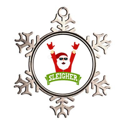 SLEIGHER - Funny Heavy Metal Music Santa - Christmas Metallic Star Ornament