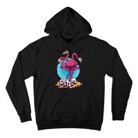 Spooky Flamingo Halloween Horror Skull Hoodie