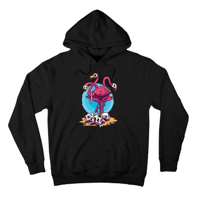 Spooky Flamingo Halloween Horror Skull Hoodie