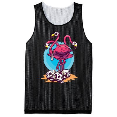 Spooky Flamingo Halloween Horror Skull Mesh Reversible Basketball Jersey Tank