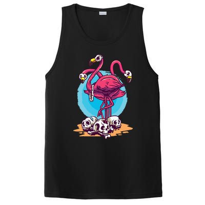 Spooky Flamingo Halloween Horror Skull PosiCharge Competitor Tank