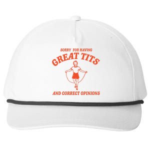 Sorry For Having Great Tits Funny Feminism Snapback Five-Panel Rope Hat