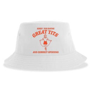 Sorry For Having Great Tits Funny Feminism Sustainable Bucket Hat