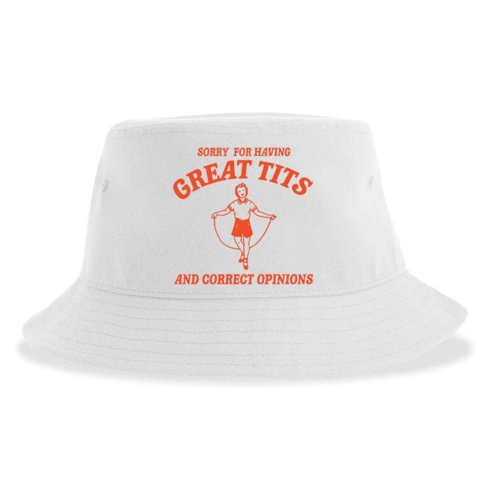 Sorry For Having Great Tits Funny Feminism Sustainable Bucket Hat