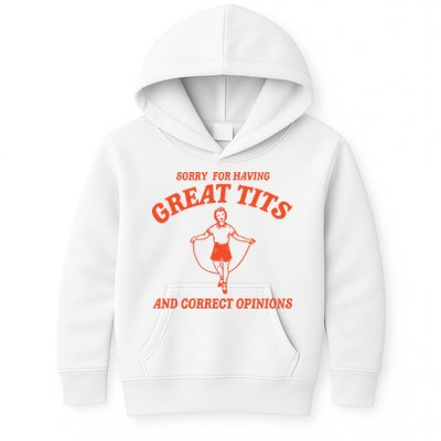 Sorry For Having Great Tits Funny Feminism Kids Hoodie