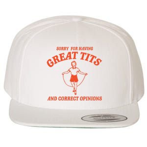 Sorry For Having Great Tits Funny Feminism Wool Snapback Cap