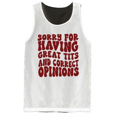 Sorry For Having Great Tits And Correct Opinions Mesh Reversible Basketball Jersey Tank