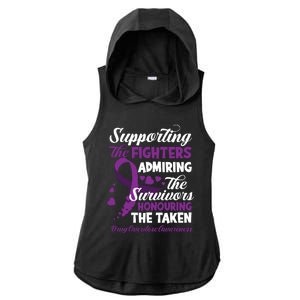 Support Fighters Honouring Taken Drug Overdose Awareness Ladies PosiCharge Tri-Blend Wicking Draft Hoodie Tank