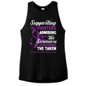 Support Fighters Honouring Taken Drug Overdose Awareness Ladies PosiCharge Tri-Blend Wicking Tank