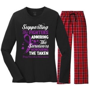 Support Fighters Honouring Taken Drug Overdose Awareness Women's Long Sleeve Flannel Pajama Set 