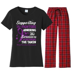 Support Fighters Honouring Taken Drug Overdose Awareness Women's Flannel Pajama Set