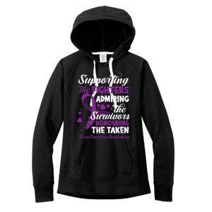 Support Fighters Honouring Taken Drug Overdose Awareness Women's Fleece Hoodie