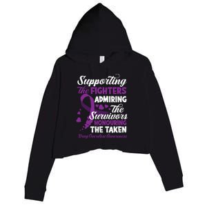 Support Fighters Honouring Taken Drug Overdose Awareness Crop Fleece Hoodie