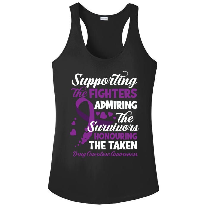 Support Fighters Honouring Taken Drug Overdose Awareness Ladies PosiCharge Competitor Racerback Tank