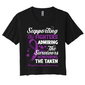 Support Fighters Honouring Taken Drug Overdose Awareness Women's Crop Top Tee