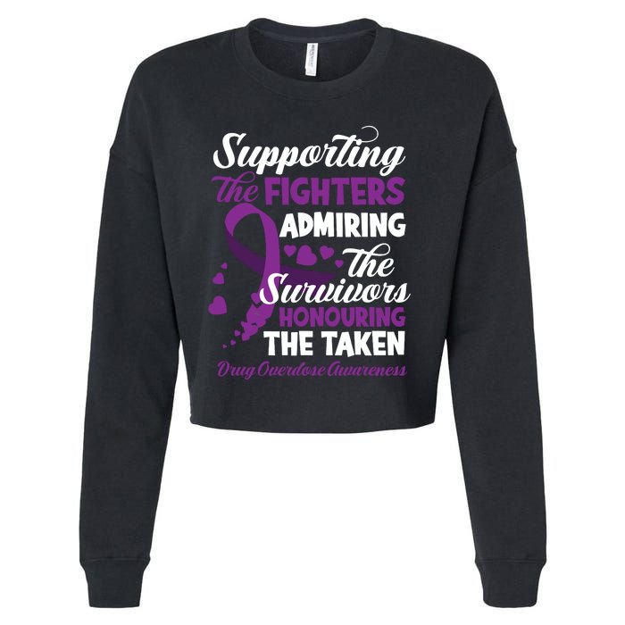 Support Fighters Honouring Taken Drug Overdose Awareness Cropped Pullover Crew