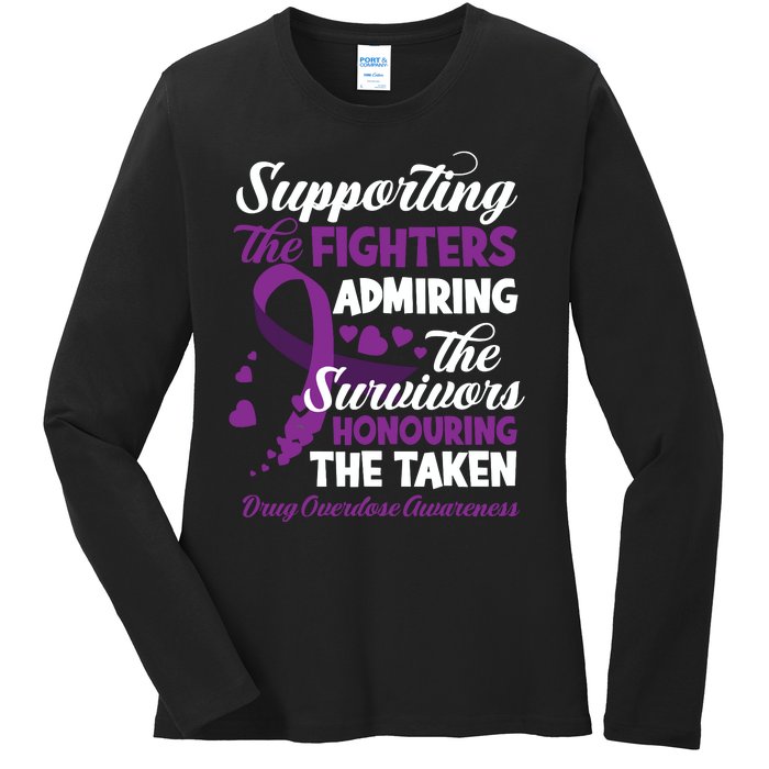 Support Fighters Honouring Taken Drug Overdose Awareness Ladies Long Sleeve Shirt