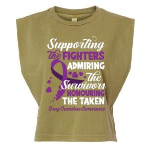 Support Fighters Honouring Taken Drug Overdose Awareness Garment-Dyed Women's Muscle Tee