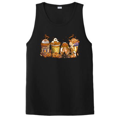 Scary Fall Halloween Horror Iced Coffee Pumpkin Spice Autumn Funny Gift PosiCharge Competitor Tank