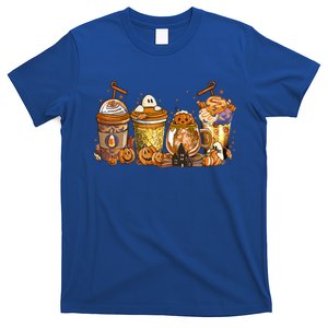 Scary Fall Halloween Horror Iced Coffee Pumpkin Spice Autumn Funny Gift T-Shirt