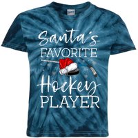 SantaS Favorite Hockey Player Funny Pajama Christmas Gift Kids Tie-Dye T-Shirt