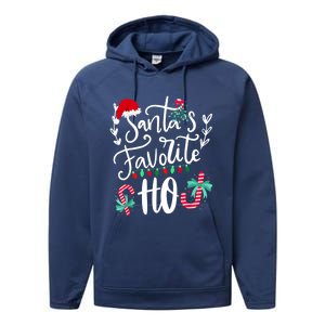 Santas Favorite Ho Funny Christmas Santa Hat Xmas Pajamas Cute Gift Performance Fleece Hoodie