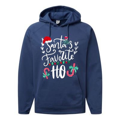 Santas Favorite Ho Funny Christmas Santa Hat Xmas Pajamas Cute Gift Performance Fleece Hoodie