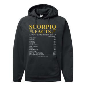 Scorpio Facts Horoscope Birthday Celebrant Performance Fleece Hoodie