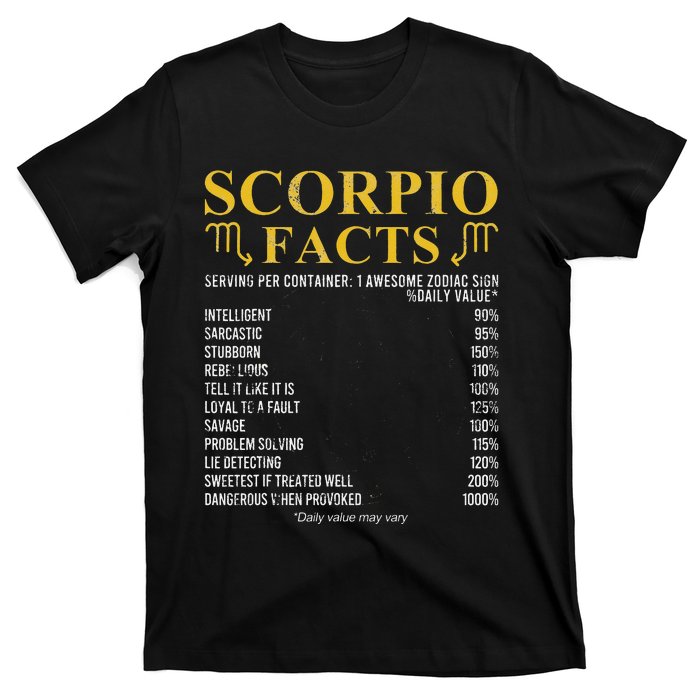 Scorpio Facts Horoscope Birthday Celebrant T-Shirt