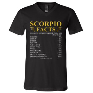 Scorpio Facts Horoscope Birthday Celebrant V-Neck T-Shirt