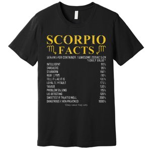 Scorpio Facts Horoscope Birthday Celebrant Premium T-Shirt