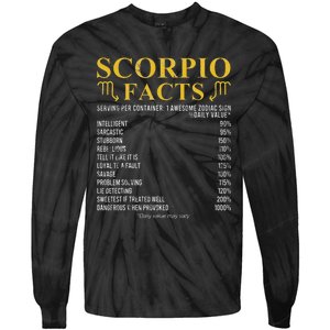 Scorpio Facts Horoscope Birthday Celebrant Tie-Dye Long Sleeve Shirt