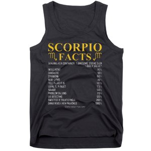 Scorpio Facts Horoscope Birthday Celebrant Tank Top