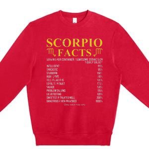 Scorpio Facts Horoscope Birthday Celebrant Premium Crewneck Sweatshirt