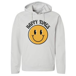 Smiley Face Happy Times Performance Fleece Hoodie