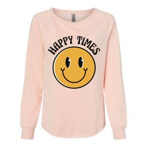 Smiley Face Happy Times Womens California Wash Sweatshirt